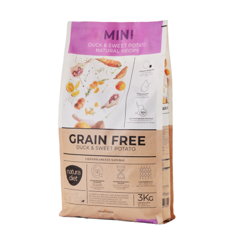Natura Diet Grain Free MINI Duck & Sweet Potato (Pato y Batatas) para perros pequeños en formato 3Kg Natura Diet Grain Free MINI Duck & Sweet Potato (Pato y Batatas) para perros pequeños en formato 3Kg