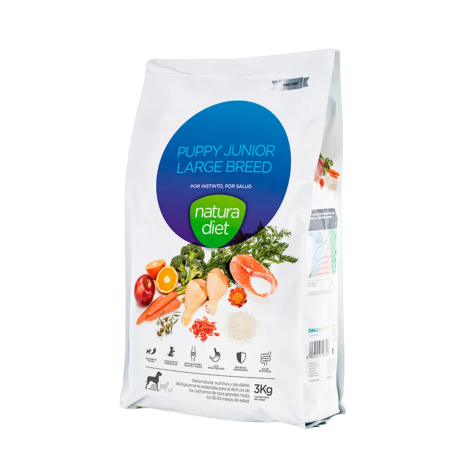 Pienso Natura Diet Puppy & Junior Large Breed para cachorros de raza grande o maxi en saco de 3Kg Pienso Natura Diet Puppy & Junior Large Breed para cachorros de raza grande o maxi en saco de 3Kg