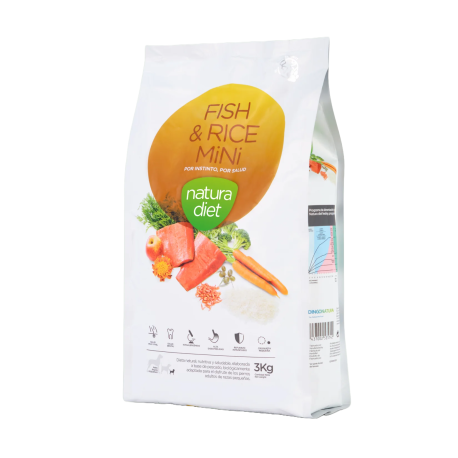 Natura Diet Fish & Rice para perros mini en formato 3Kg Natura Diet Fish & Rice para perros mini en formato 3Kg