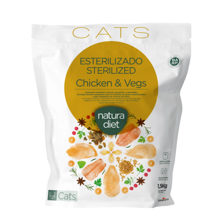 Natura diet cats sterilized chicken en saco de 1,5Kg Natura diet cats sterilized chicken en saco de 1,5Kg