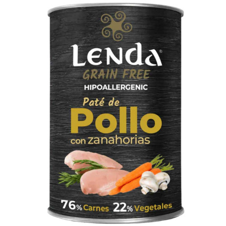 Nuevo diseño de las Latas de Pollo con Zanahorias de Lenda para perros