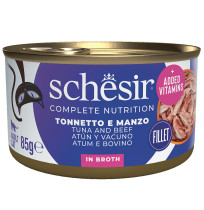 Schesir latas Atún y Buey con Arroz al natural para gatos