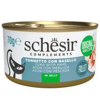Schesir Latas Atún con Merluza en gelatina para gatos