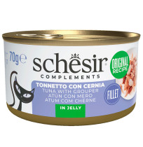 Schesir Latas Atún con Mero en gelatina para gatos