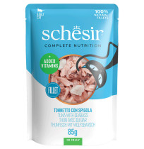 Schesir sobres Atún con Lubina en gelatina para gatos