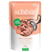 Schesir sobres Atún con Salmón para gatos