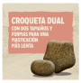 Tamaño y forma de los 2 tipos de croqueta del pienso Dog chow light de pavo para perros