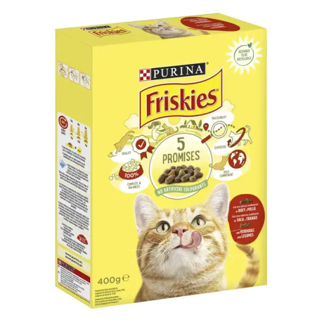 Friskies Adult Buey, Pollo y Verduras para gatos en formato caja de 400g Friskies Adult Buey, Pollo y Verduras para gatos en formato caja de 400g