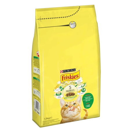 Friskies Adult Conejo, Pollo y Verduras para Gatos en formato saco de 1,5Kg