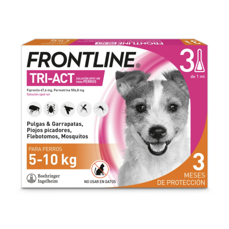 Frontline Tri-Act 3 pipetas para perros de 5 a 10 Kg Frontline Tri-Act 3 pipetas para perros de 5 a 10 Kg