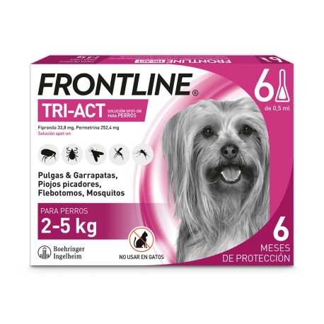 Frontline Tri-Act 6 Pipetas para perros de 2 a 5Kg Frontline Tri-Act 6 Pipetas para perros de 2 a 5Kg