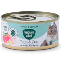 Latas Natura Diet Cat Senior Paté Tuna & Cod para gatos