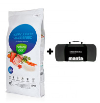 Manta Negra de Regalo con Pienso Natura Diet Puppy & Junior Large Breed para cachorros de raza grande o maxi