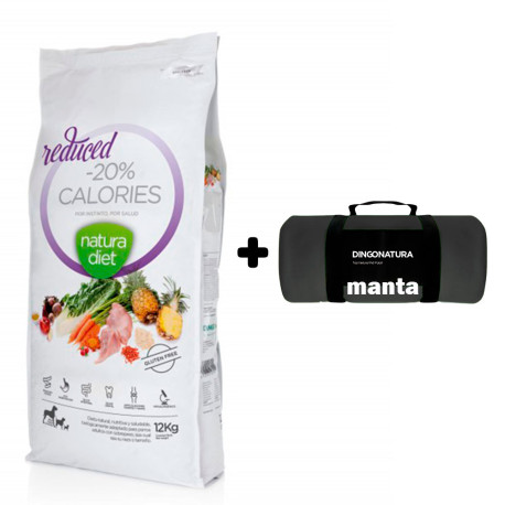 Manta Negra de Regalo con Pienso Natura Diet Reduced -20% Calories para adelgazar perros con sobrepeso
