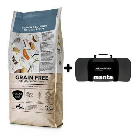 Manta Negra de Regalo con Natura Diet Wild Instinct Grain Free Salmon & Coconut 12 Kg