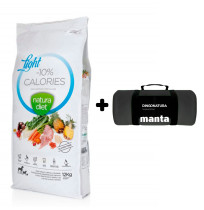 Manta Negra de Regalo con Pienso Natura Diet Light -10% Calories para mantener el peso en perros adultos esterilizados
