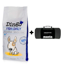Manta Negra de Regalo con Saco pienso Dingo Fish & Daily de pescado para perros de Dingonatura