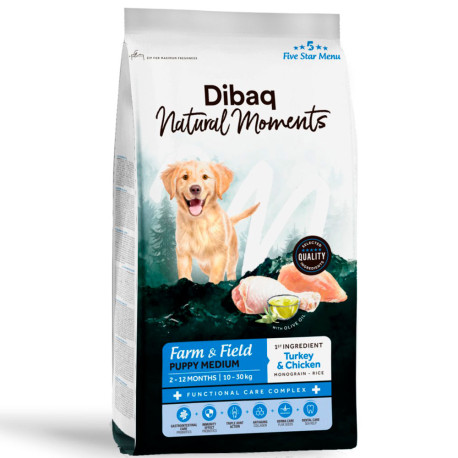 Dibaq Natural Moments 5 Star Puppy Medium para cachorros