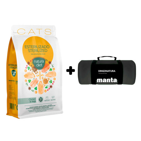 Manta de Regalo con Natura Diet Cat Adult Sterilized Chicken