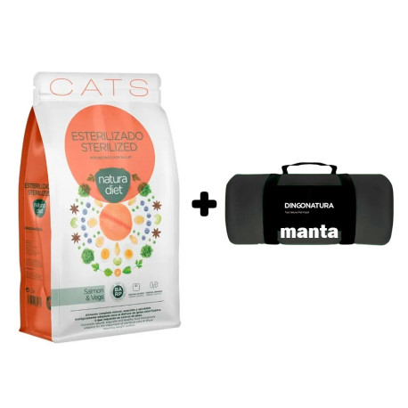 Manta de Regalo con Natura Diet Cat Sterilized salmón