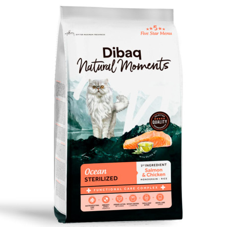 Dibaq Natural Moments 5 Star Salmón Sterilized para gatos esterilizados