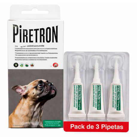 Pack 3 Pipetas de Piretron para perros pequeños