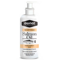 Bote de Ownat Aceite de Salmón Natural para perros y gatos en formato de 250ml