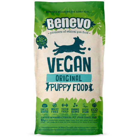 Saco de Pienso Benevo Puppy original para perros cachorros vegetarianos o veganos
