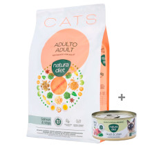 Pienso Natura Diet Cat Asult Salmon para gatos con lata de regalo