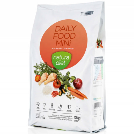 Pienso Natura Diet Daily Food Mini para perros adultos de raza pequeña en saco de 3Kg