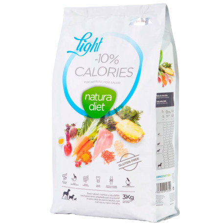 Pienso Natura Diet Light -10% Calories para mantener el peso en perros adultos esterilizados en saco de 3Kg