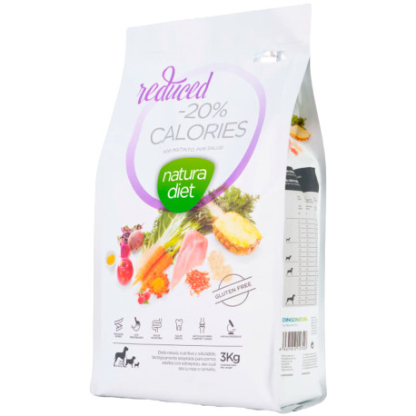 Pienso Natura Diet Reduced -20% Calories para adelgazar perros con sobrepeso en saco de 3Kg