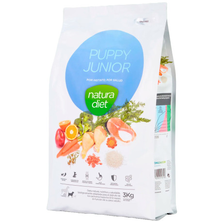 Pienso Natura Diet Puppy Junior & Junior para cachorros en saco pequeño de 3Kg