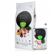 Lata Ibérico de regalo con Natura diet ibérico & rice (cerdo ibérico & arroz) 12Kg