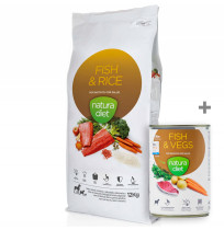 Lata Fish de Regalo con Natura Diet Fish & Rice (Salmón y Arroz) de 12Kg