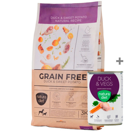 Lata Duck de Regalo con Natura Diet Grain Free Duck & Sweet Potato 3Kg