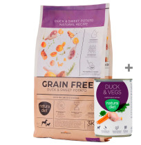 Lata Duck de Regalo con Natura Diet Grain Free Duck & Sweet Potato 3Kg