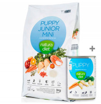 Lata Puppy de regalo con Natura Diet Puppy Junior Mini de 3 Kg