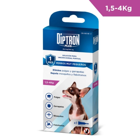 Diptron Plus Pipeta Fipronilo + Permetrina 1,5 - 4Kg