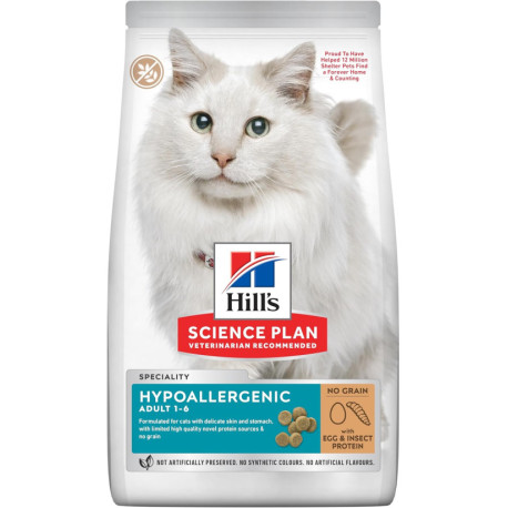 Hill's Science Plan Feline Adult Hypoallergenic Huevo e Insectos