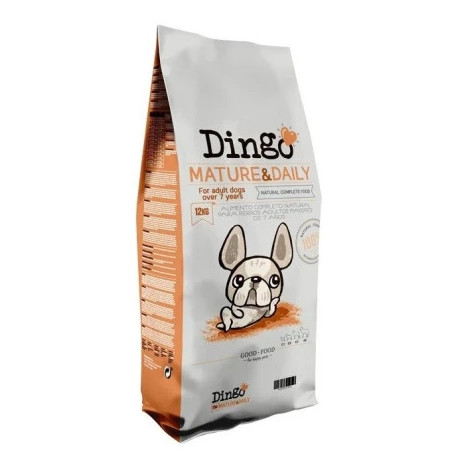 Manta Negra de Regalo con Saco pienso Dingo mature & daily para perros mayores de Dingonatura en formato de 12Kg