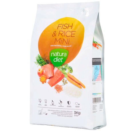 Natura Diet Fish & Rice para perros mini en formato 3Kg