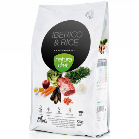 Pienso Natura diet ibérico & rice (cerdo ibérico & arroz) en saco de 3Kg