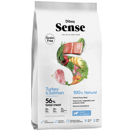 Dibaq Sense Puppy Salmón y Pavo grain free para cachorros OUTLET