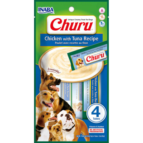 Churu puré de pollo con atún para perros OUTLET