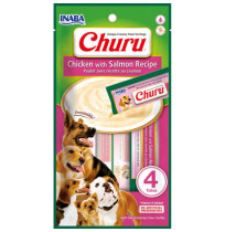 Churu puré de pollo con salmón para perros OUTLET