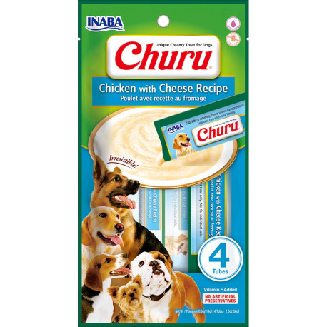 Churu puré de pollo con queso para perros OUTLET